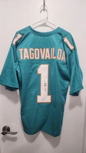 Camiseta deportiva personalizada firmada por TUA TAGOVAILOA de los Miami Dolphins verde azulado autenticada 🐬  - Imagen 1 de 5