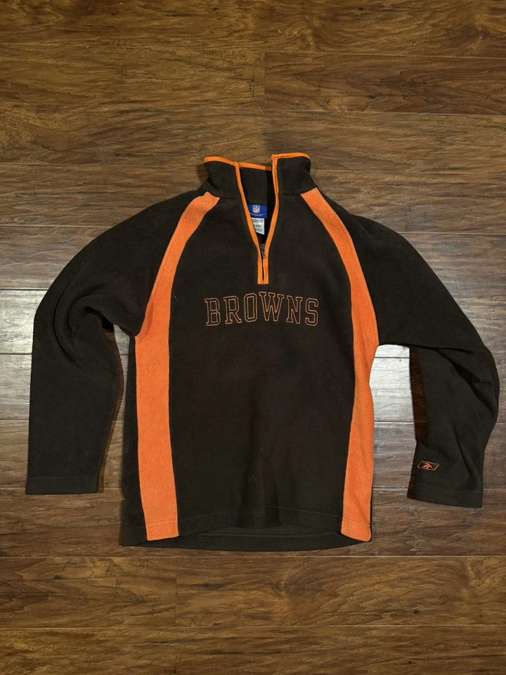 Top polar Reebok NFL Cleveland Browns marrón talla grande bordado cuarto cremallera Foto 1 de 1
