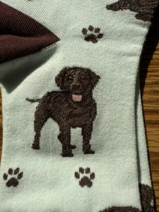 HAPPY TAILS Socks Chocolate Labrador Novelty Dog Socks NEW - Picture 1 of 4