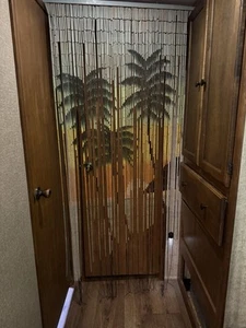 Vintage Doorway Hanging Wood Beads Palm Trees Hippie Boho 60's 70's - Picture 1 of 4