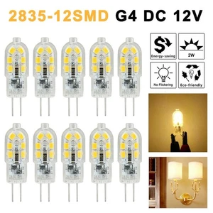 10Pcs G4 Bi-pin 12 LED Lamp Light Bulb DC 12V 2W = 20W 2835 SMD 6000K Warm - Picture 1 of 6
