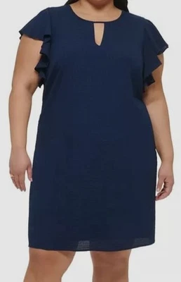Vestido para mujer Jessica Howard azul business MIDI vaina línea A talla grande 24W Foto 1 de 3