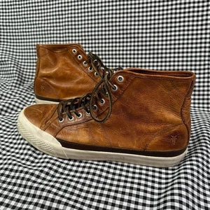 Frye Brown Leather Hi-Top High Laced Men's Western Sneaker Shoe Size 11 - Picture 1 of 8