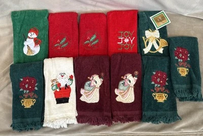 Lote Mixto De Colección De 11 Toallas De Mano Pequeñas Invitadas De Navidad Set Baño Bordado Foto 1 de 4