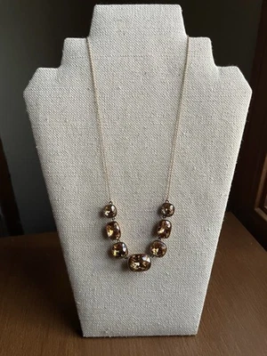 Collar facetado ámbar/bronce de cristal Touchstone de Swarovski cadena tono dorado Foto 1 de 4