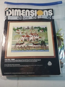 Vintage Dimensions Fox Hill Farm Crewel Kit 1984 Charles Wysocki #1266 Open Complete - Bild 1 von 3
