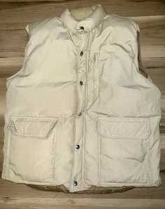 Chaleco acolchado vintage Orvis plumón de ganso para hombre L cremallera botón reversible nailon - Imagen 1 de 10