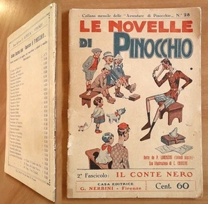 LE NOVELLE DI PINOCCHIO -Coll Avv. di Pinocchio - Nerbini primi 900 - CHIOSTRI* - Picture 1 of 7