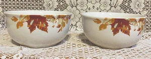 Juego de 2 cuencos de sopa de cereal Royal Norfolk Fall Harvest naranja óxido crema - Imagen 1 de 2