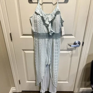 NWT No Boundaries Ruffle Walk Through Maxi Romper Jade Delight Women’s Size XXL - Picture 1 of 7