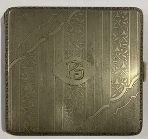 Portasigarette PS - Weihnachten 1929 - Con incisioni. In Alpacca. - Imagen 1 de 7