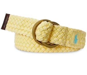 Polo Ralph Lauren Mens Braided Belt Apparelbelt Large Empire Yellow - Picture 1 of 5