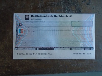 Banknote Euro Cheque Raiffeisenbank Buchbach ( Oberbayern ) - Image 1 of 2