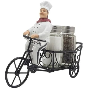 Französischer Koch Pierre Fahrradwagen Salz & Pfefferstreuer Set - Bild 1 von 6