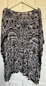 Next Summer Boutique Cover Up Size Medium Brown And White - Picture 1 of 8