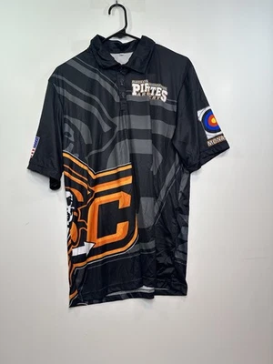 Camisa Polo Platte County High School Pirates Equipo de Tiro con Arco Negra Naranja Talla M Foto 1 de 4