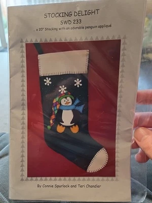 Stocking Delight Penguin Applique Pattern Connie Spurlock & Teri Chandler - Image 1 of 4