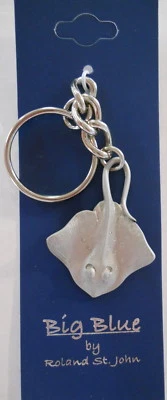INNOVATIVE SCUBA Scuba Diving Diver Key Chain KeyChain Stingray Silver GP7256