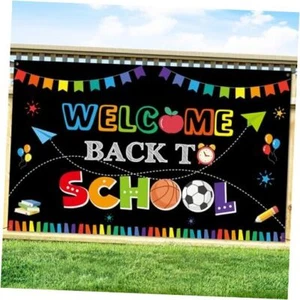 Back to School Decorations, Welcome Back to School Banner Backdrop First Day - Picture 1 of 7