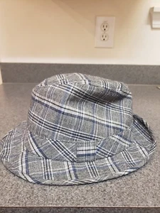 Goorin Bros. Brothers Fedora Hut klein/mittel blau grau schwarz kariert Kappe - Bild 1 von 6