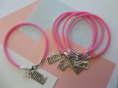 PULSERAS 5-'HOPE HEART' CONCIENTIZACIÓN SOBRE EL CÁNCER DE MAMA Foto 1 de 3
