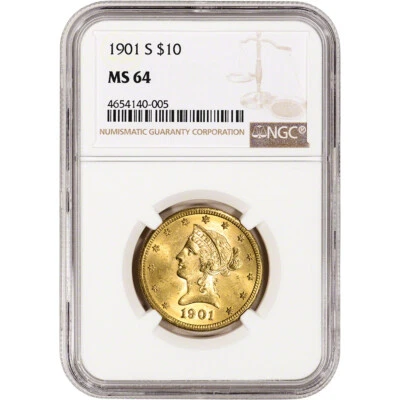 US Gold $10 Liberty Head Eagle - NGC MS64 - Random Date - Image 1 of 4