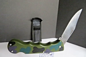 VINTAGE Camo Stainless Steel *VIDEO* Lock Back Folding Pocket Hunting Knife - Picture 1 of 17