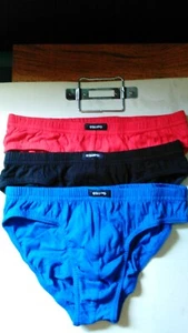 3 Pair 100% Cotton Bikini  Men's Underwear Size Med Clean  - Picture 1 of 7