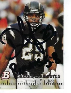 DARREN CARRINGTON SIGNED 1994 BOWMAN #356 - SAN DIEGO CHARGERS - Picture 1 of 1