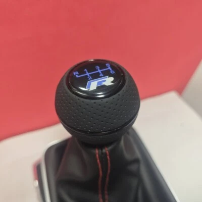 SCHWARZ LEDER 6-G SCHALTKNAUF für GOLF R MK4 MK5 MK6 MK7 MK7.5 SCIROCCO PASSAT - Image 1 of 4