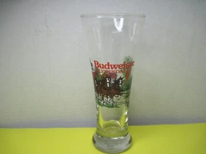 1991 Official Anheuser Busch 16 oz. Tall Fluted BUDWEISER CLYDESDALES Beer Glass - Picture 1 of 17