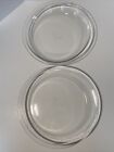 2 PYREX Clear Glass Pie Pan #209 Dish Plate 9
