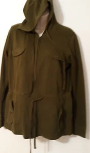 Lucky Brand Womens Size Small Hoodie Jacket Cotton Green Olive  - Picture 1 of 10