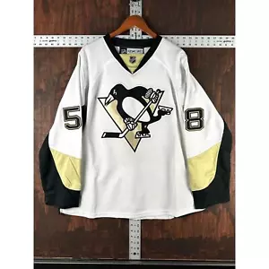 Maglia Pittsburgh Penguins Kris Letang NHL Reebok CCM #58 48 punti oro bianco - Foto 1 di 13