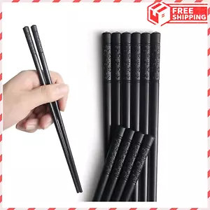 5 pares de palillos de fibra de vidrio - palillos chinos japoneses reutilizables lavavajillas - Imagen 1 de 7
