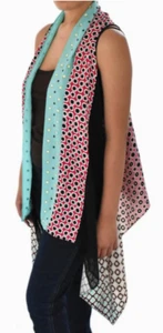 Diane Von Furstenberg Multicolor Silk Paneled Sequins Embellished Short Serape - Picture 1 of 8