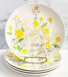 Vintage Noritake Flower Power Salad/Dessert Plates, Set of 4, 70's Retro Floral - Picture 1 of 5