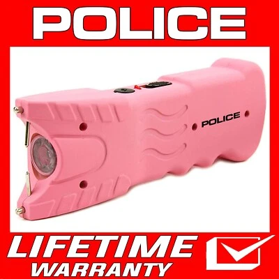 POLICE Stun Gun 917 700 BV Pink Heavy Duty Rechargeable LED Flashlight