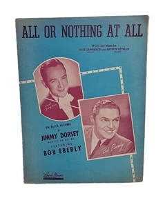 Spartiti vintage 1940 ""All Or Nothing At All"" con testo - Foto 1 di 3