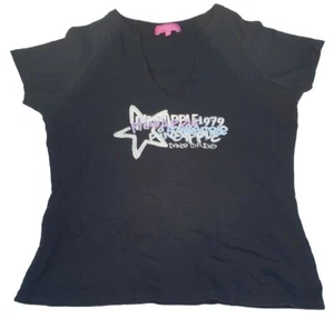 Pineapple Studios 1979 By Debbie Moore T Shirt Women's Size 14 Black V Neck - Picture 1 of 13