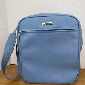 Vintage Samsonite Silhouette Carry On Overnight Travel Bag Blue Adjustable Strap - Picture 1 of 11