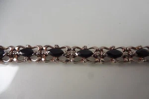 Pulsera noble, plata 925 con piedras pulidas: ónix negro... - Imagen 1 de 5