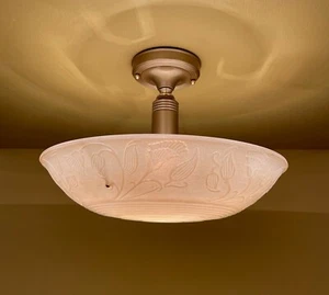 Vintage Leuchte LOTUS Blume, 30er Jahre Aufputz Deckenleuchte. - Bild 1 von 6