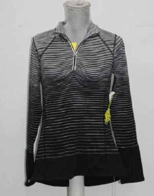 KIRKLAND WOMEN'S  1/4 MOCK NECK ZIP UP PULLOVER  (BLACK/GRAY, SMALL)NWT - Image 1 of 2