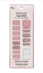 Dashing Diva Gloss Ultra Shine Gel Palette, Stick on Nail Polish, Rose Sparkle - Picture 1 of 1