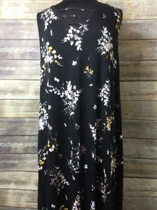Maurices Plus Size 3XL Sleeveless Black Print Dress V-Neck - Picture 1 of 3