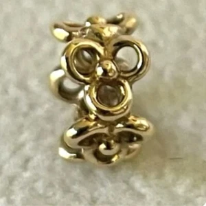 Pandora 14K Yellow Gold Trinity Flower Spacer Charm - Picture 1 of 5