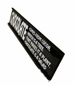 CHOCOLATE is a SALAD 2" x 10" Fun Novelty Name Holder For Shelf, Desk, Counter - Foto 1 di 4