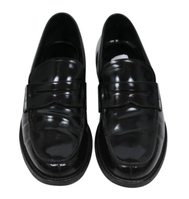 Prada Men Penny Loafers Size US9.5 UK8.5 Black Leather Slip On Moccasin Shoes - Image 1 of 4