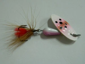 1 CUCCHIAINO MARTIN ONDULATO ROSA POIS NERI PIUMA VARIE MISURE LURES ORIG. H95 - Imagen 1 de 1